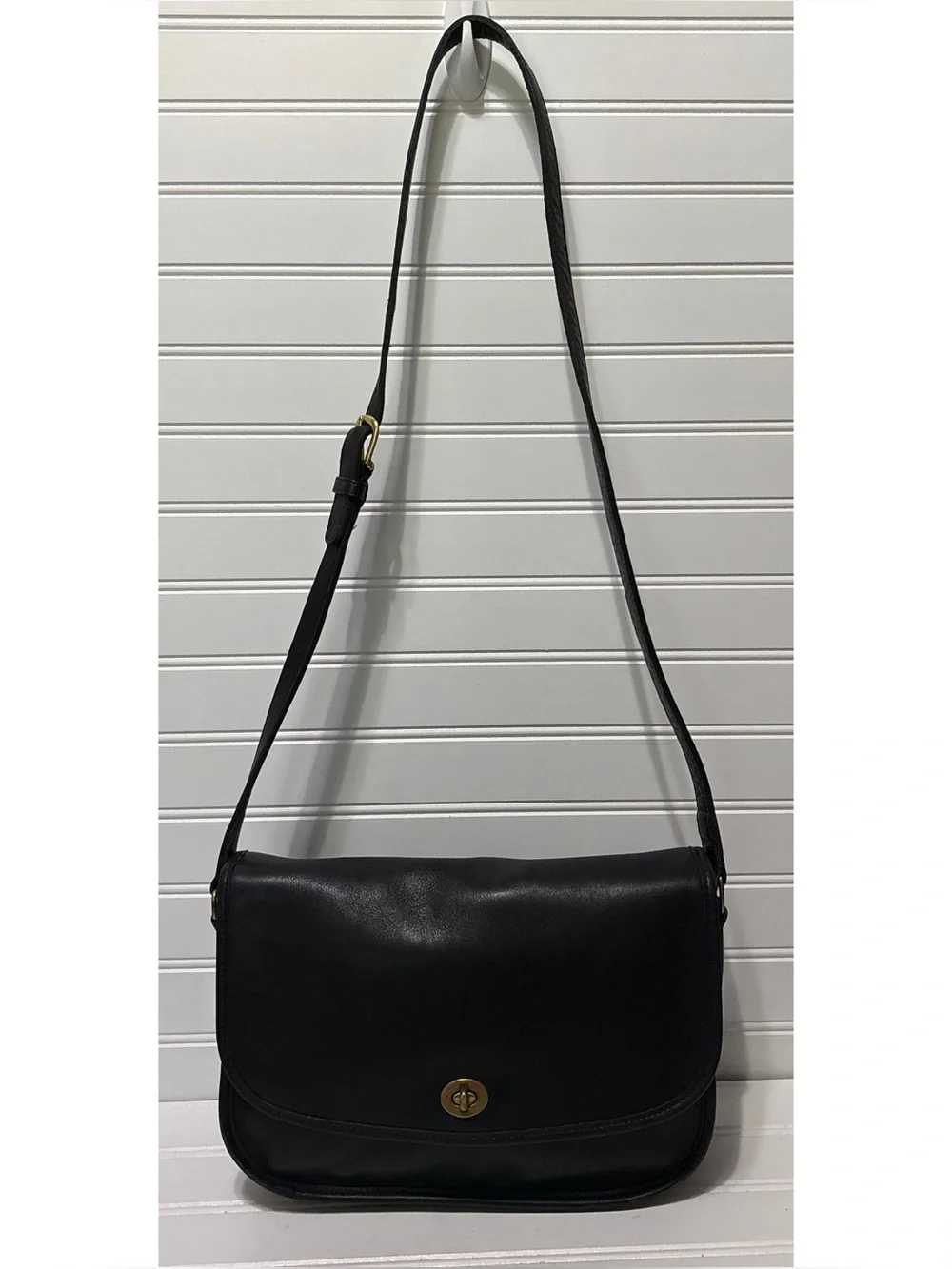 COACH Vintage City Black Leather Shoulder Crossbody Bag Tote Made in USA